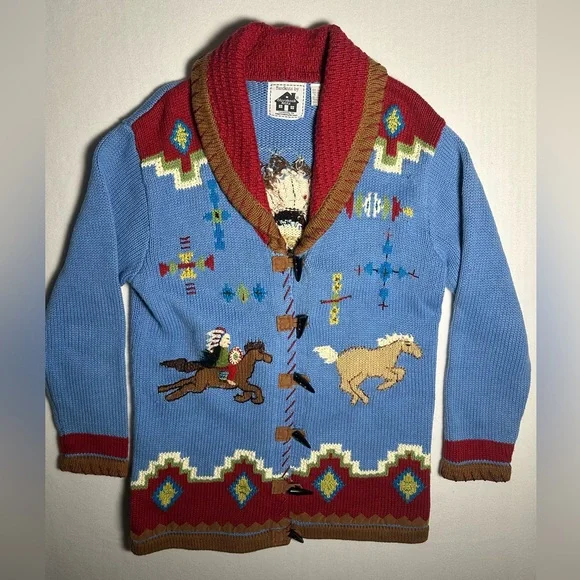 Storybook Knits Western Sweater Jacket Small/Medium Vintage Rodeo Knit Cardigan - Picture 1 of 8